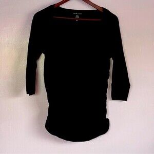 New York & Co Women’s 3/4 sleeve Square Neck Sweater Sz M Black